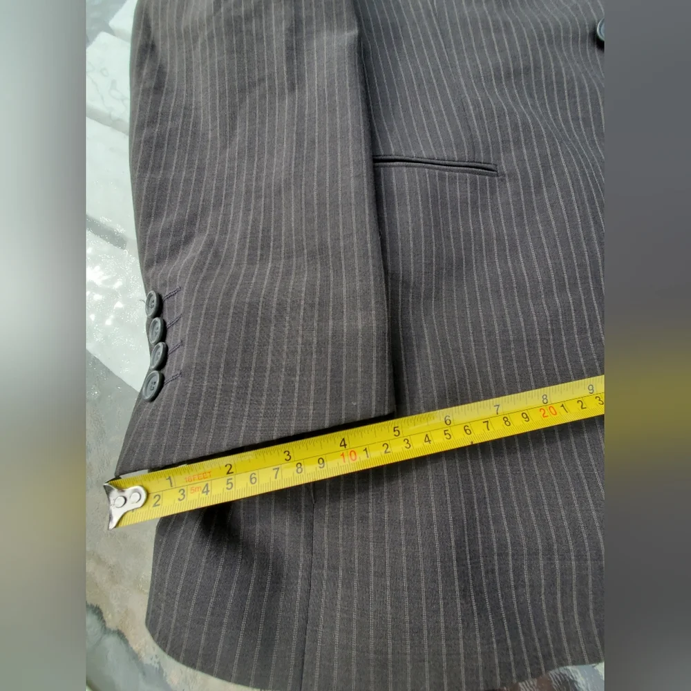Italian Suit Coat Pinstripe LNC Blazer Tessuti Di Biella 41L (See Measurements)